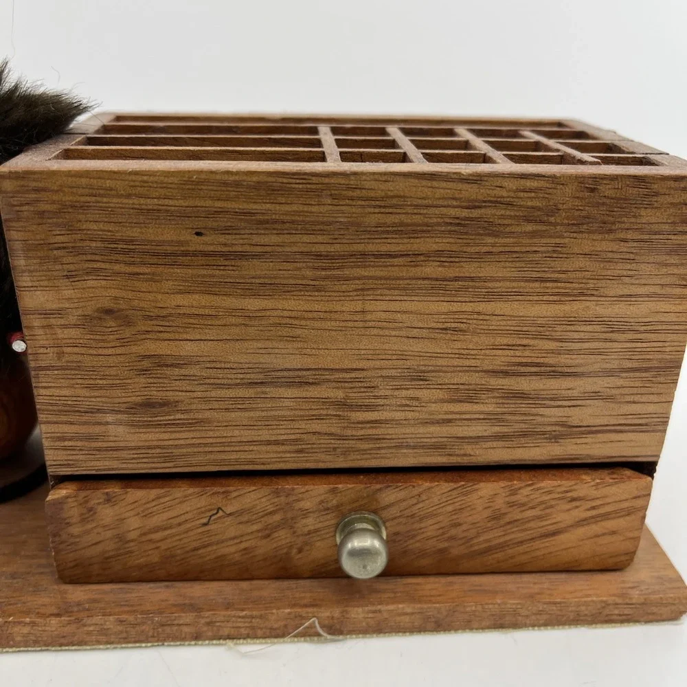 MCM‎ Kitschy Desk Organizer 1950's Wood Earl Bernard Japan Odd Couple